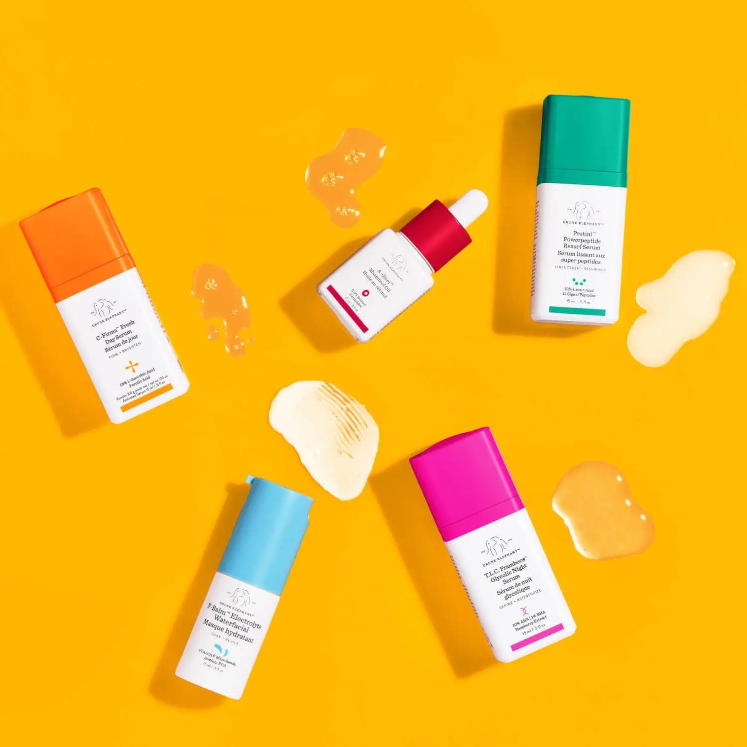 Drunk Elephant set : C Firma , 2024 A Gloei , Protini Powerpeptide Serum