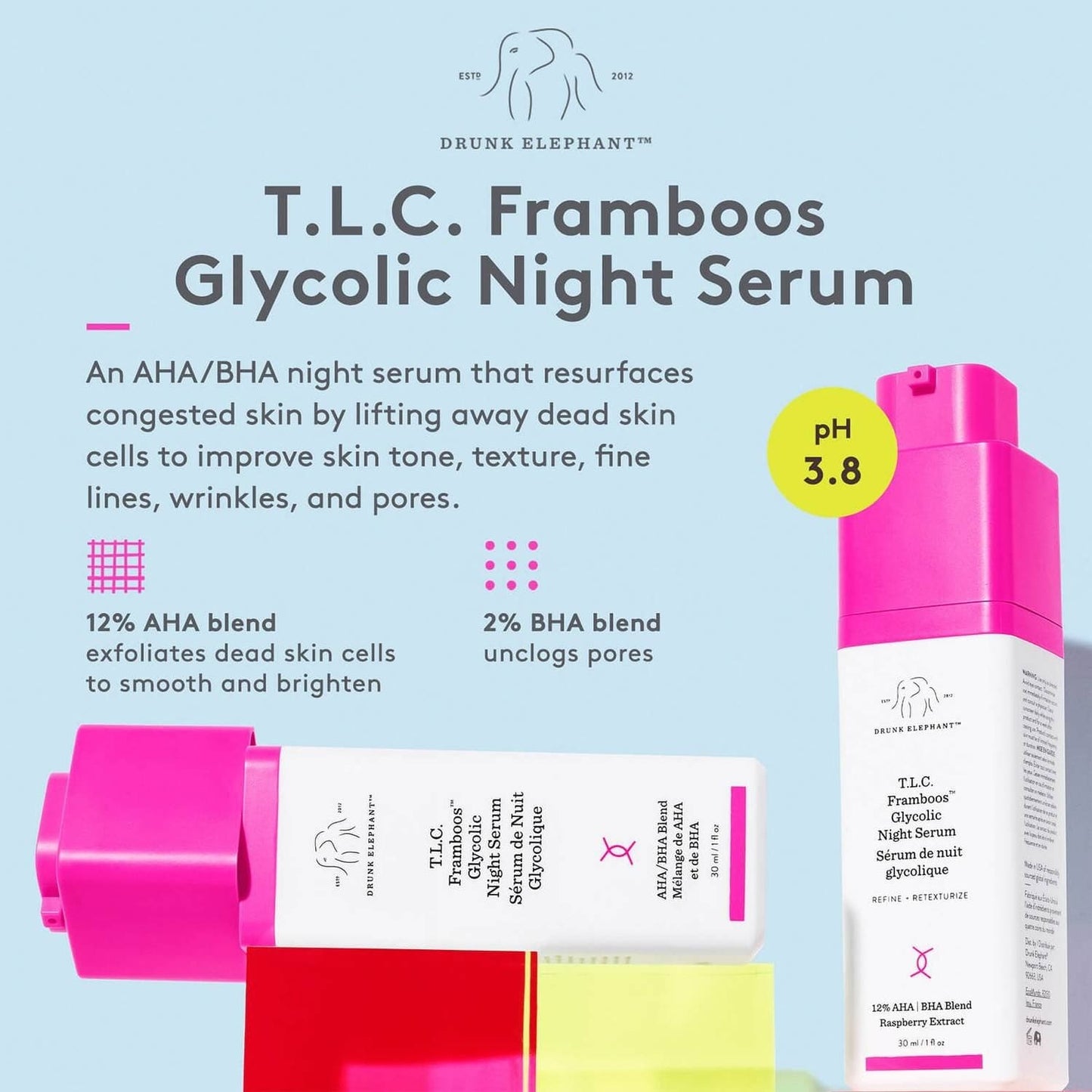 DRUNK ELEPHANT Beauty Drunk Elephant T.L.C. Framboos Glycolic Night Serum