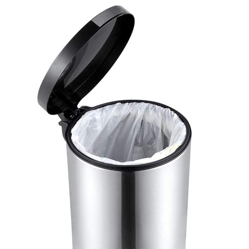 EKO Home & Kitchen EKO Artistic Stainless Steel Round Step Waste Bin With Lid, 30L