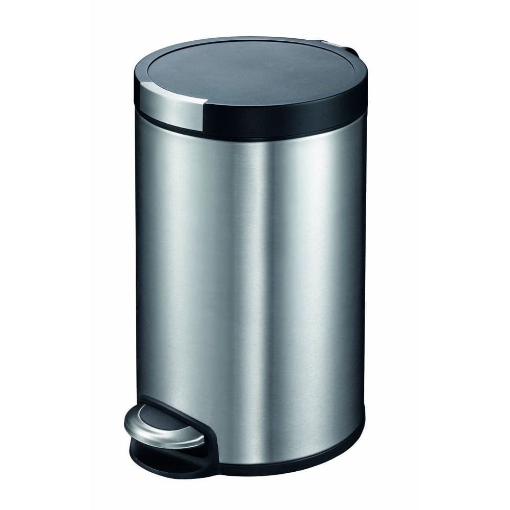 EKO Home & Kitchen EKO Artistic Stainless Steel Round Step Waste Bin With Soft Close Lid, 12-Liter