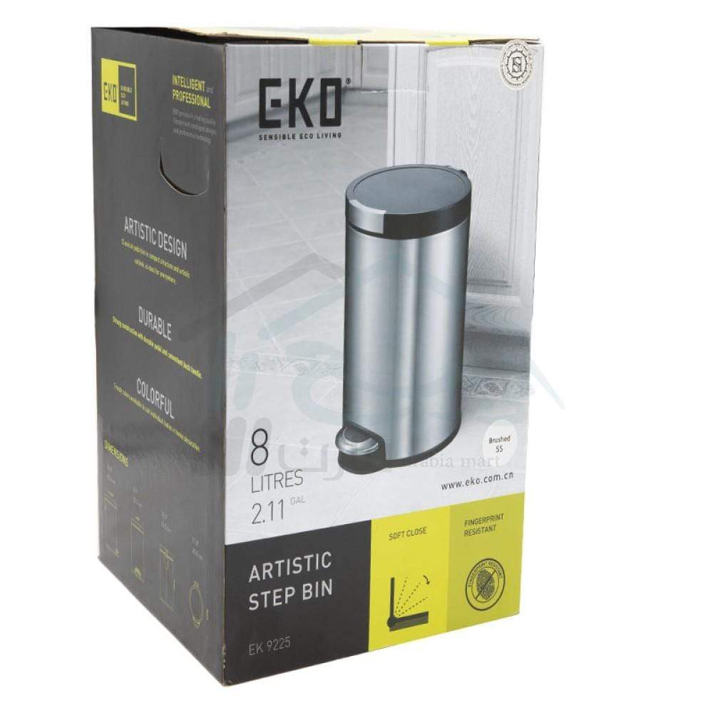 EKO Home & Kitchen Eko Artistic Stainless Steel Step Bin 8 Ltrs