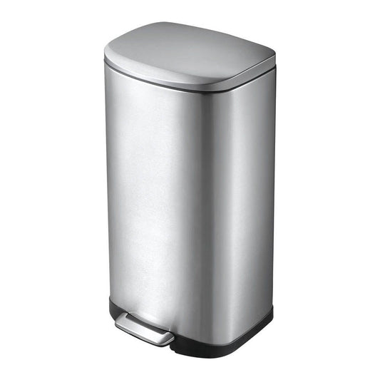 EKO Home & Kitchen EKO Della Stainless Steel Rectangular Step Waste Bin with Soft Close Lid, 20-Liter