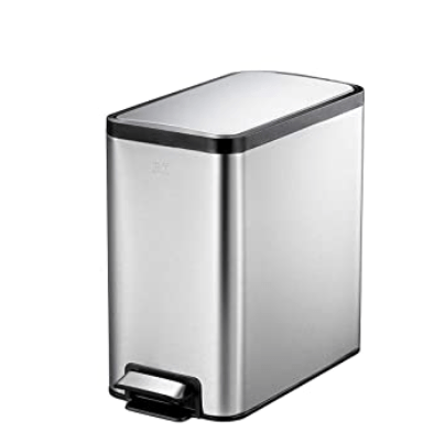 EKO Home & Kitchen EKO Eco-Slim 8 Liter/2.1 Gallon Vertical Stainless Steel Step Waste Bin