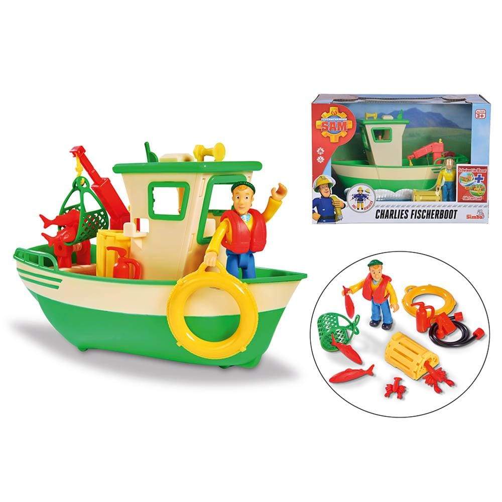Fireman Sam Toys Fireman Sam Charlies Fishing Boat and Figurine