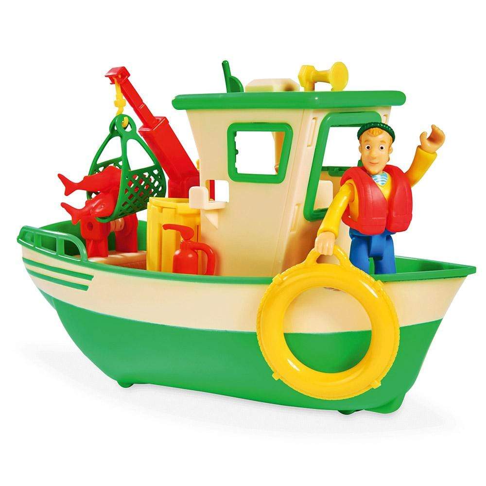 Fireman Sam Toys Fireman Sam Charlies Fishing Boat and Figurine