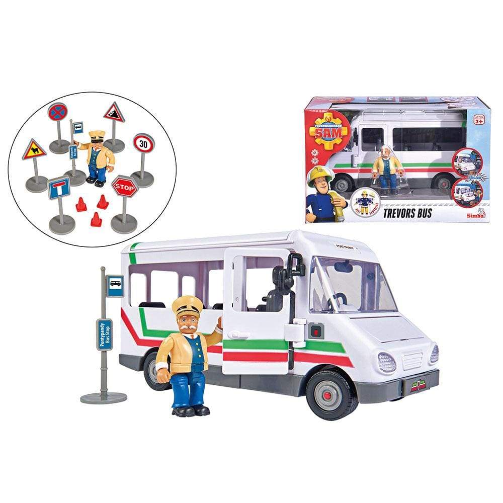 Fireman Sam Toys Fireman Sam Trevors Bus Incl Figurine