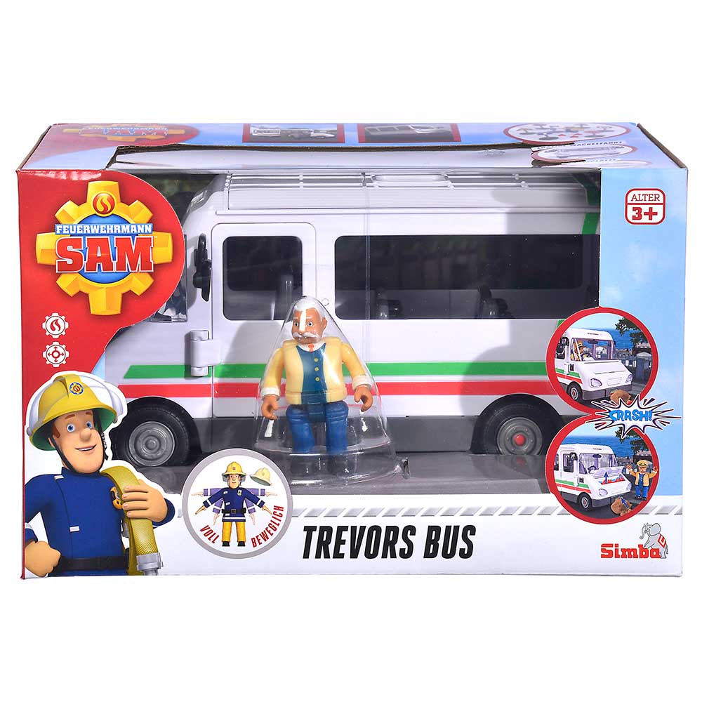 Fireman Sam Toys Fireman Sam Trevors Bus Incl Figurine