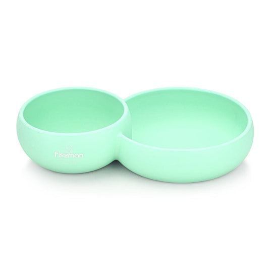 Fissman Babies Deep Bowl With Divided Two Sides Mint Green 580ml