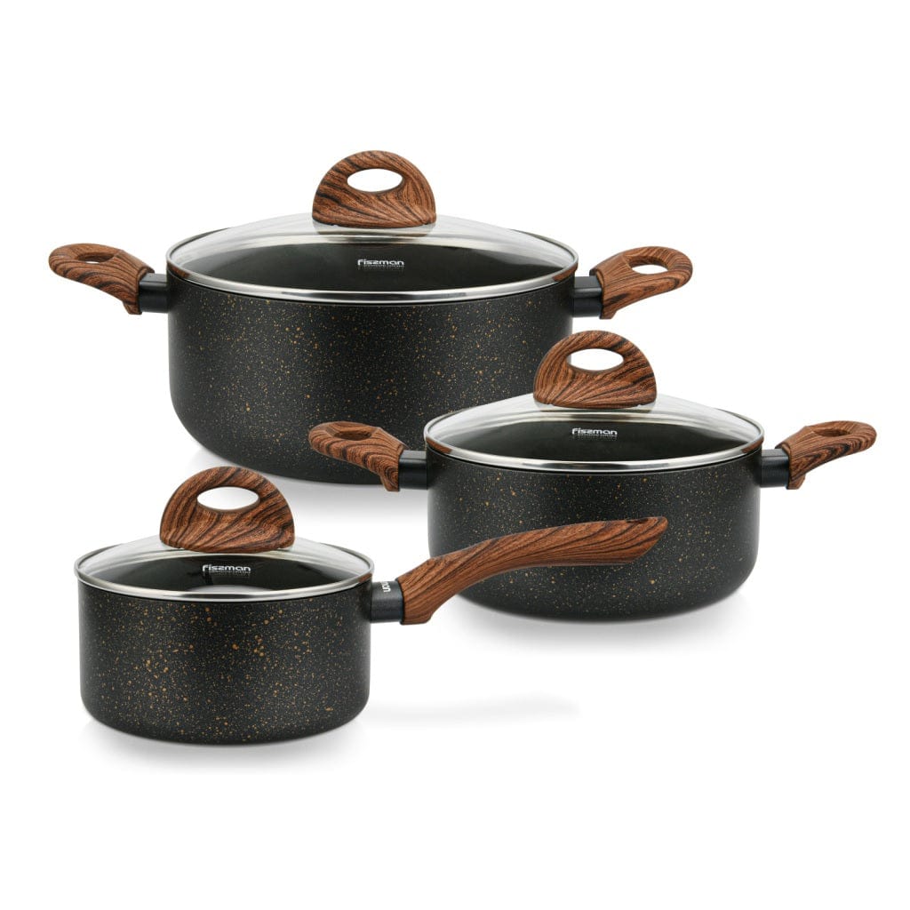 Fissman Home & Kitchen Black Cosmic Cookware Set