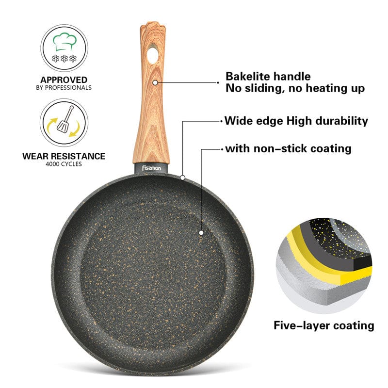 Fissman Home & Kitchen Black Cosmic Frying Pan 20cm