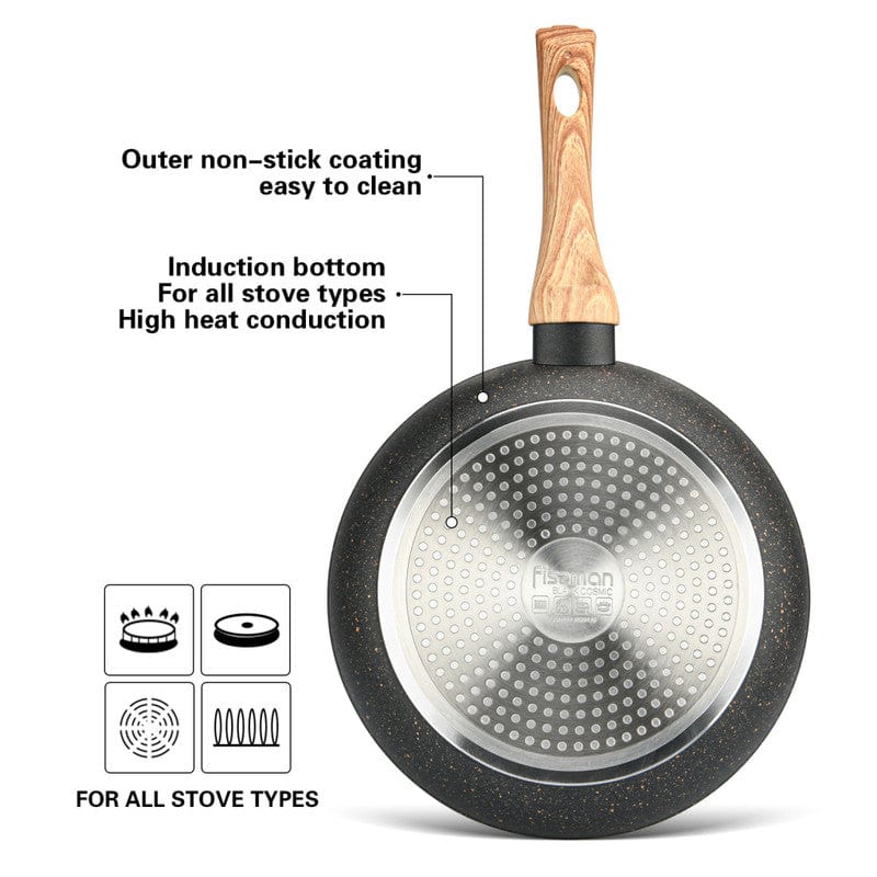 Fissman Home & Kitchen Black Cosmic Frying Pan 20cm