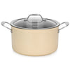 Fissman Home & Kitchen Brigitte Sauce Pan With Glass Lid 24cm - Beige/Silver/Clear