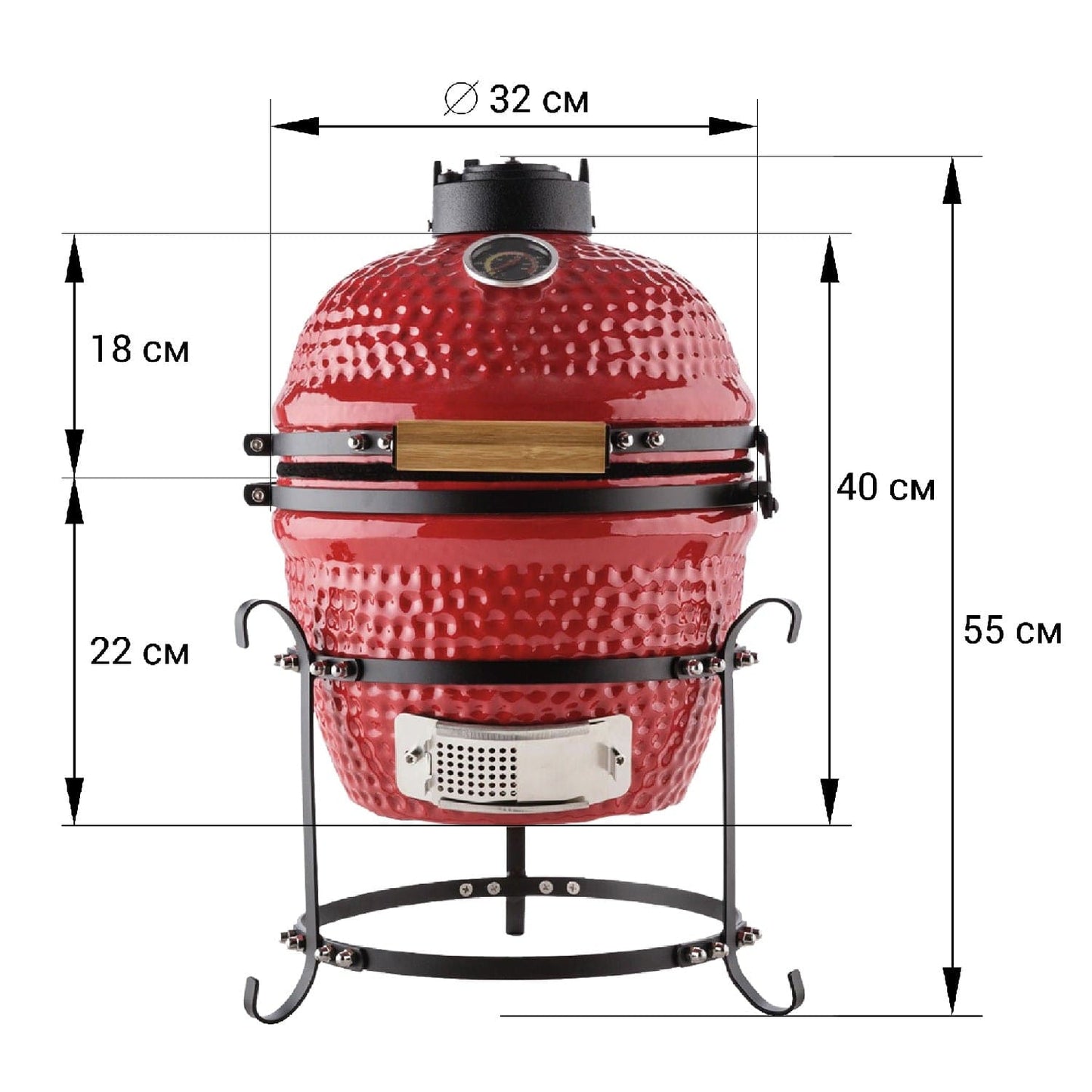 Fissman Home & Kitchen Ceramic Grill - Red