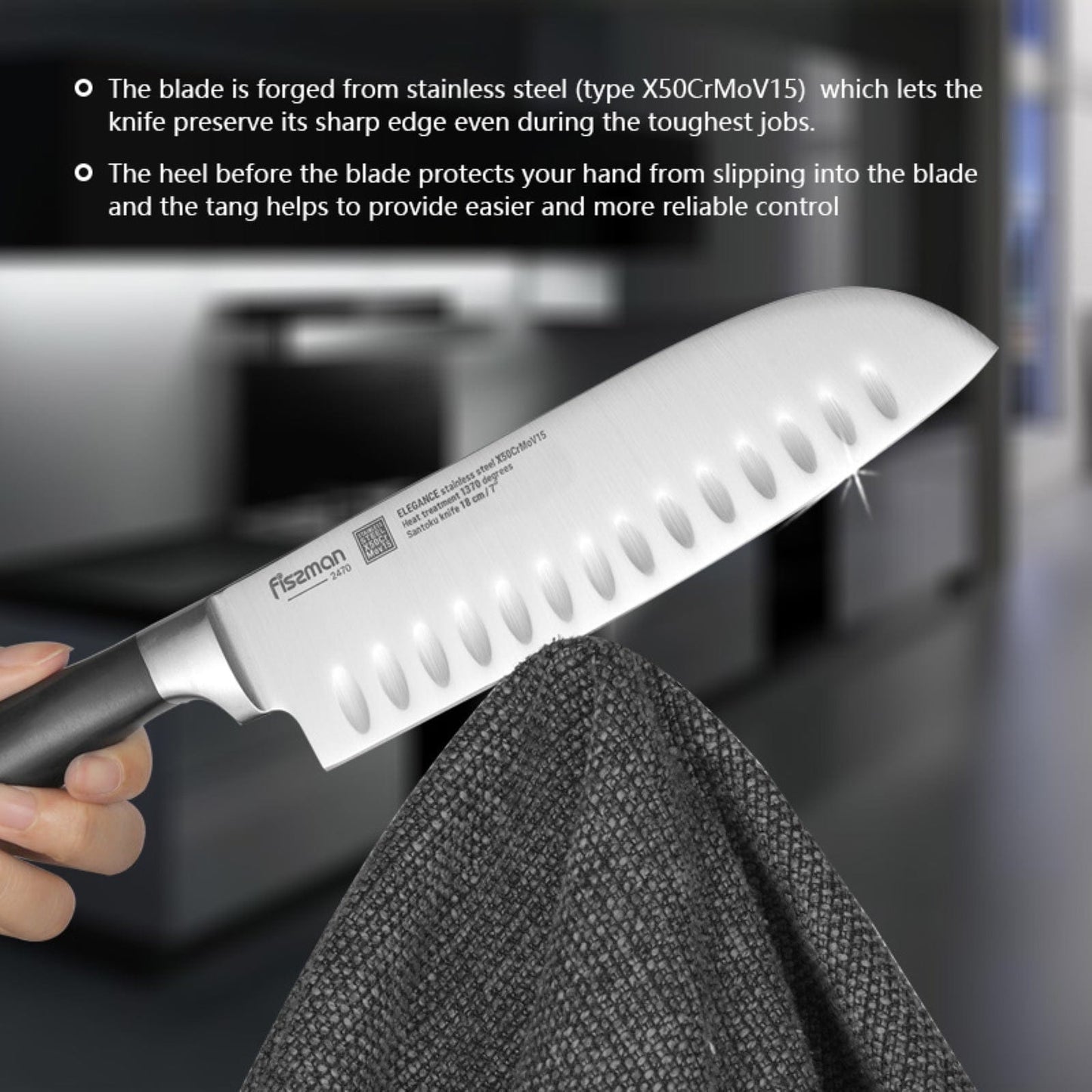 Fissman Home & Kitchen Elegance 7'' Santoku Knife