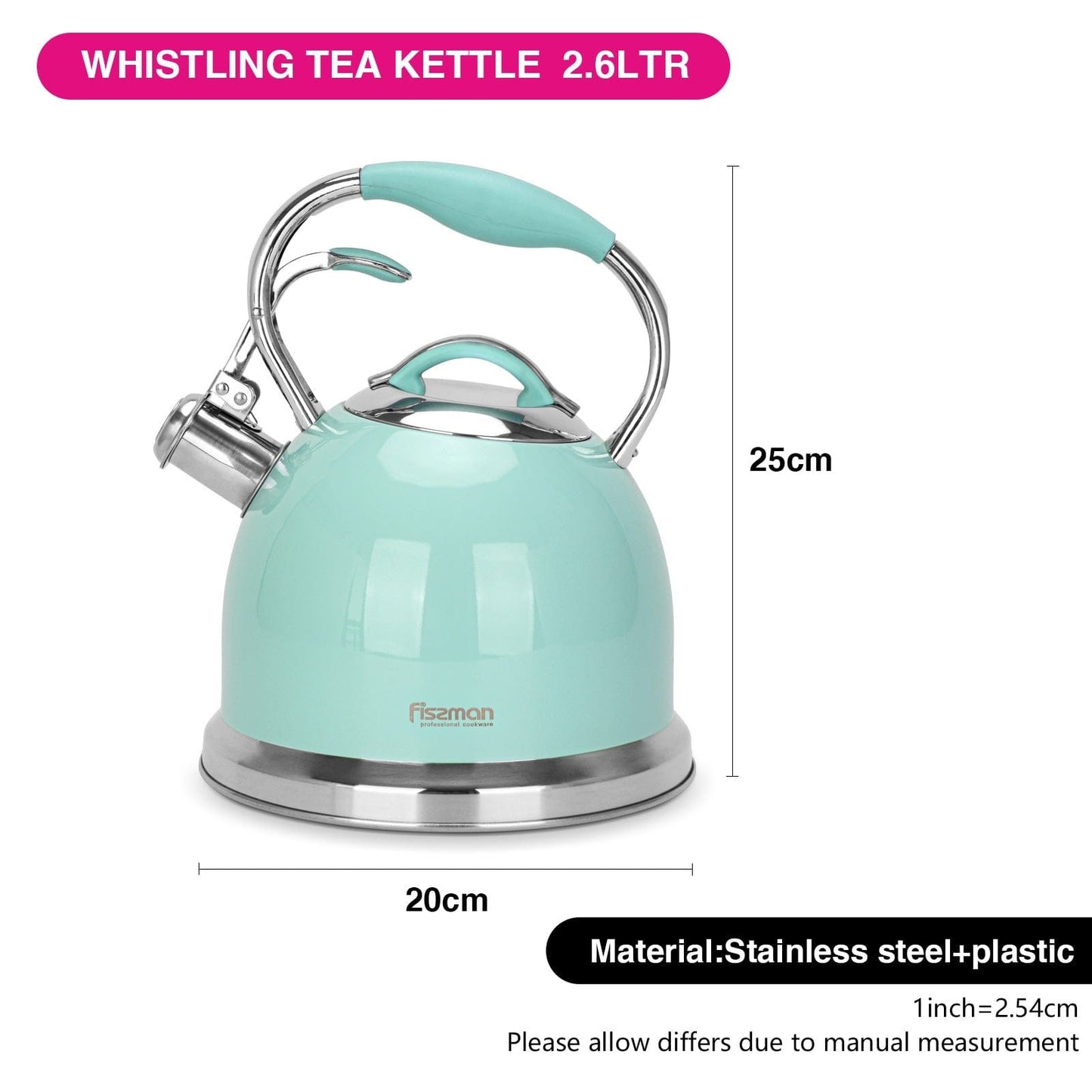 Fissman Home & Kitchen Felicity Whistling Kettle - Aquamarine