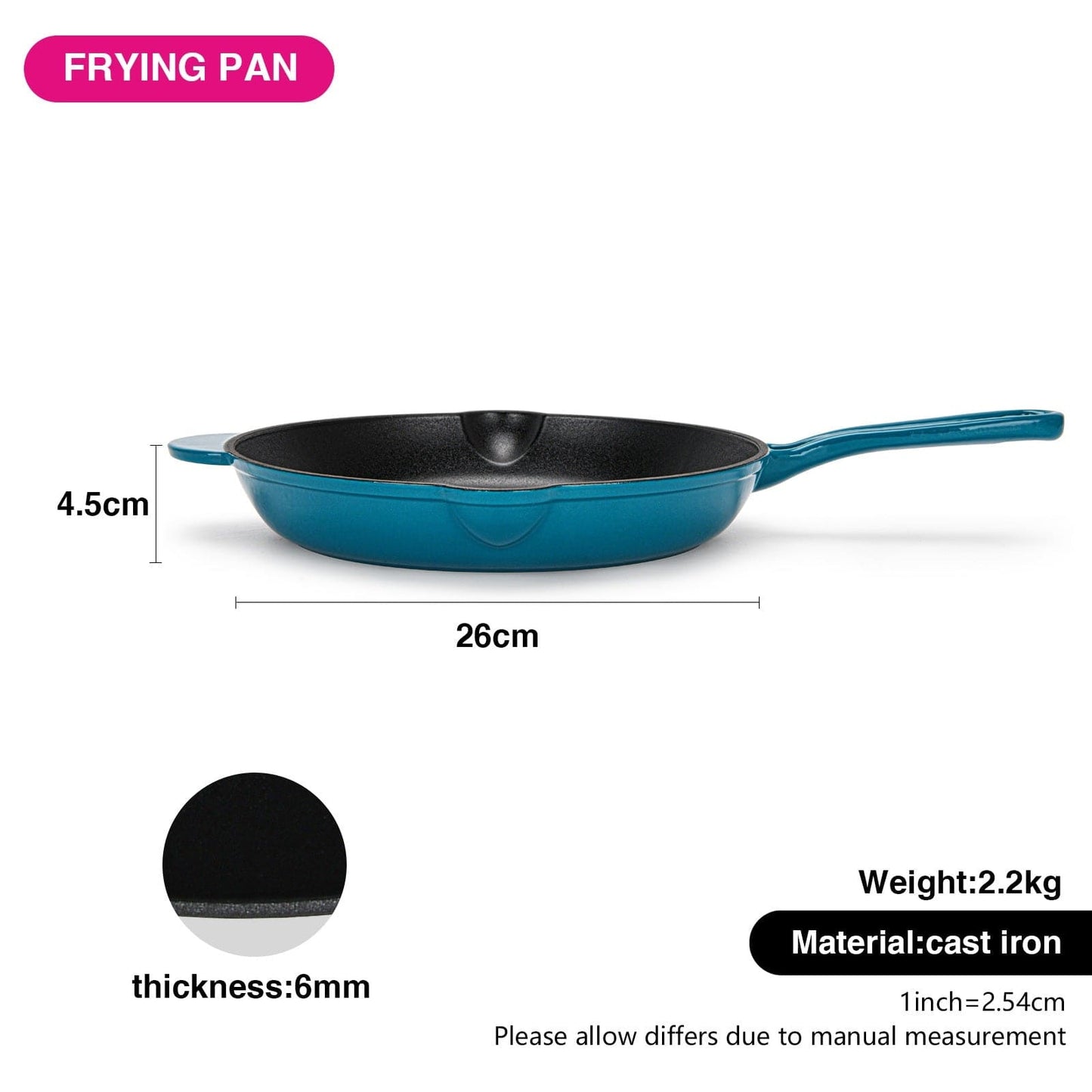 Fissman Home & Kitchen Frying Pan With Helper Handle