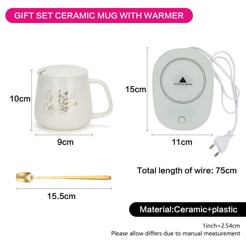 Fissman Home & Kitchen Gift Set Mug With Warmer And Spoon 350ml