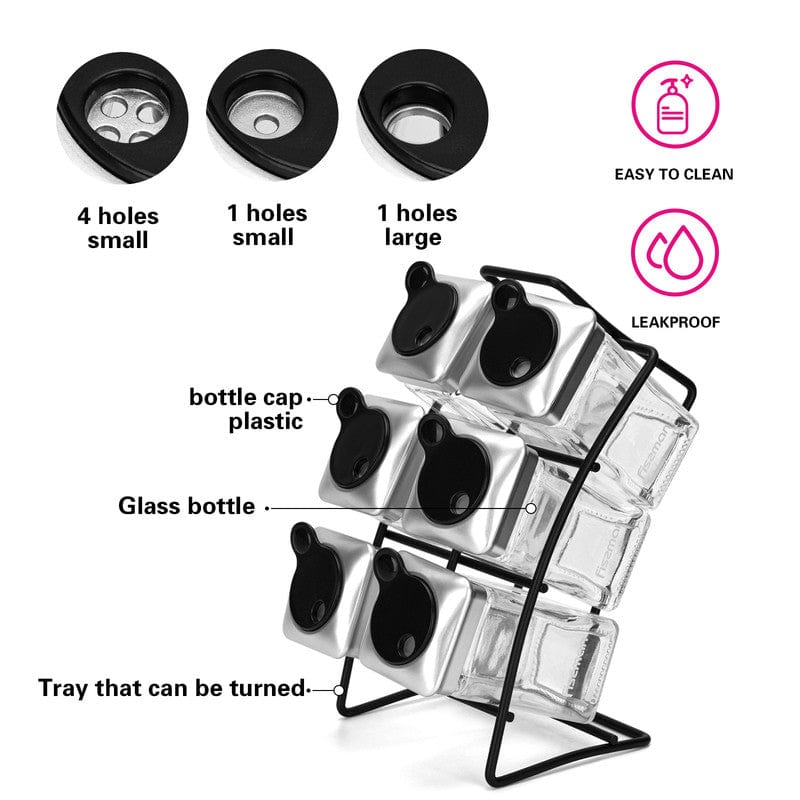 Fissman Home & Kitchen Glass Condiments With Stand