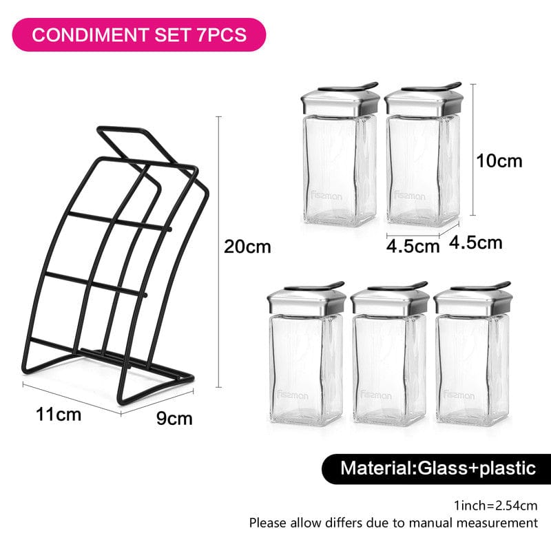 Fissman Home & Kitchen Glass Condiments With Stand