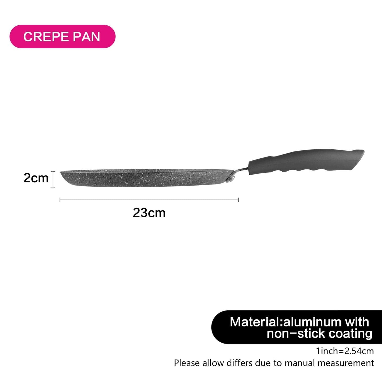 Fissman Home & Kitchen Grey Stone Crepe Pan 41cm