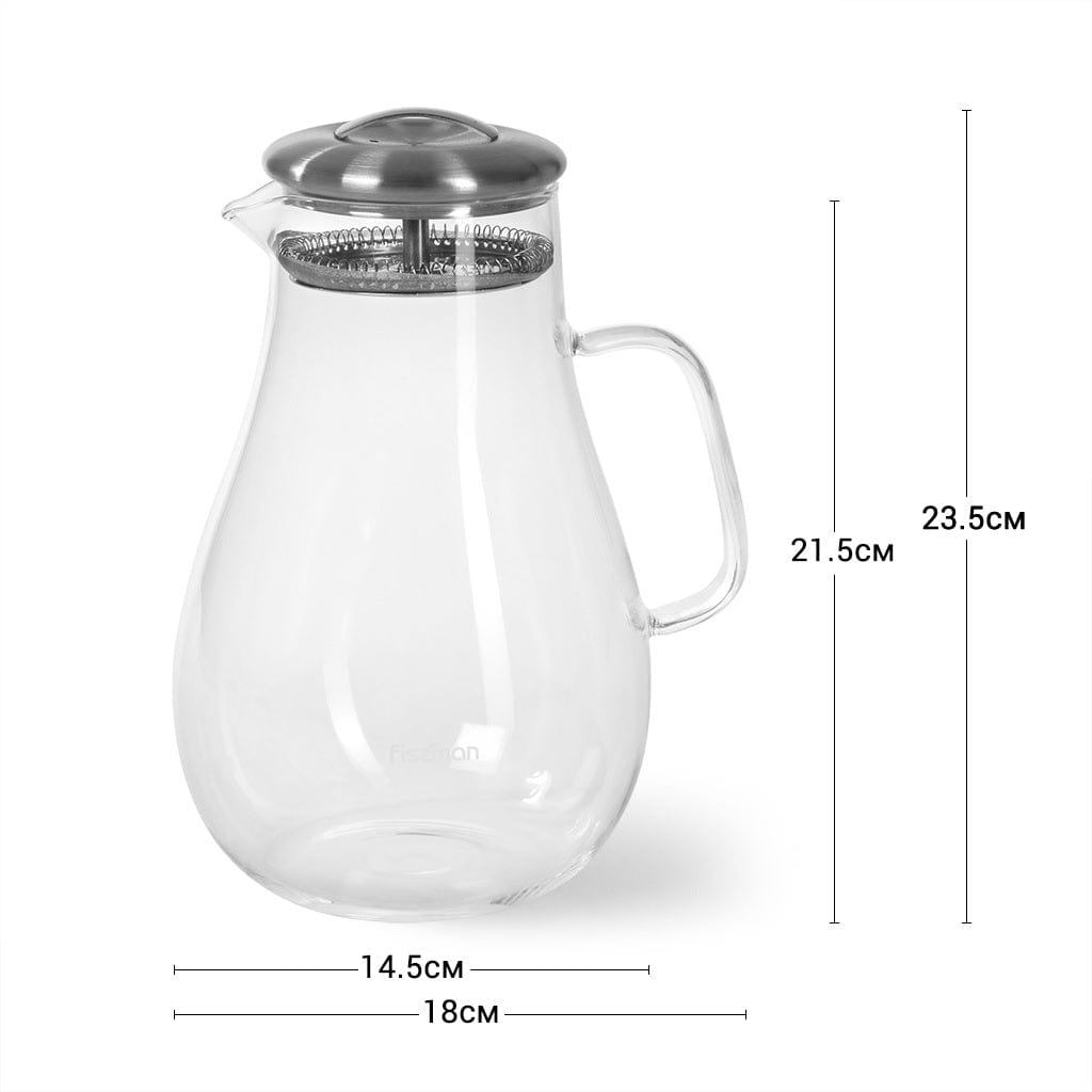 Fissman Home & Kitchen Jug 1800ml With Filter (Borosilicate Glass)