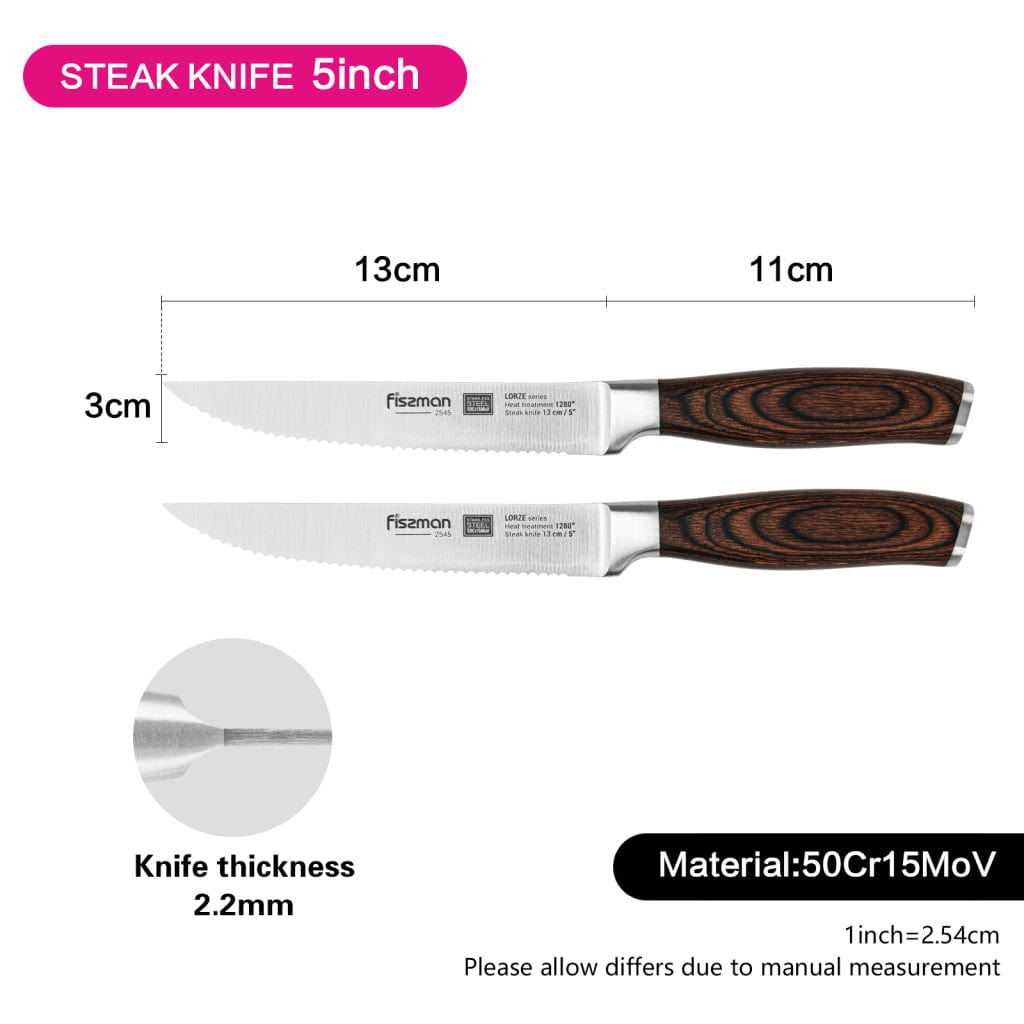 Fissman Home & Kitchen Lorze 5" Two Steak Knives