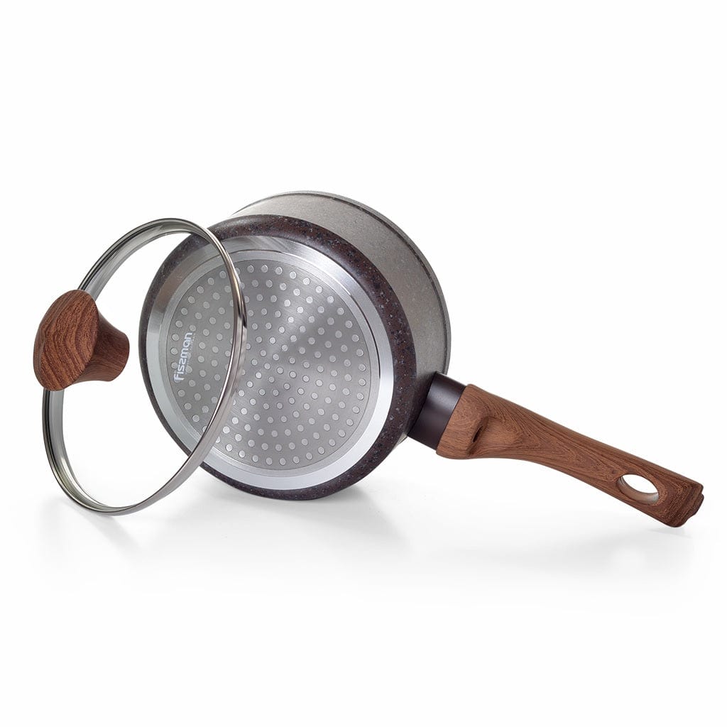 Fissman Home & Kitchen Magic Brown Saucepan With Glass Lid 16cm