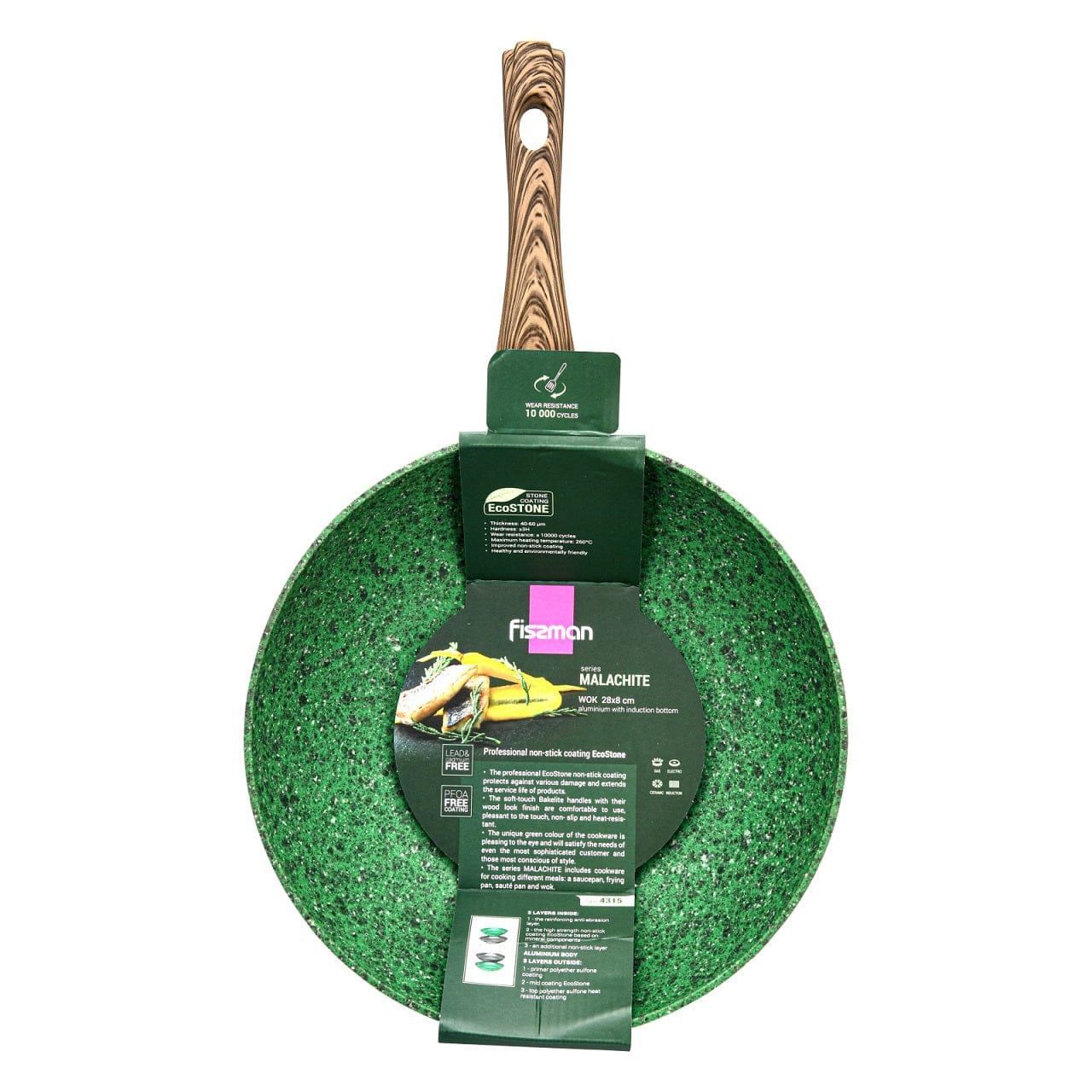 Fissman Home & Kitchen Malachite Wok 28x8cm