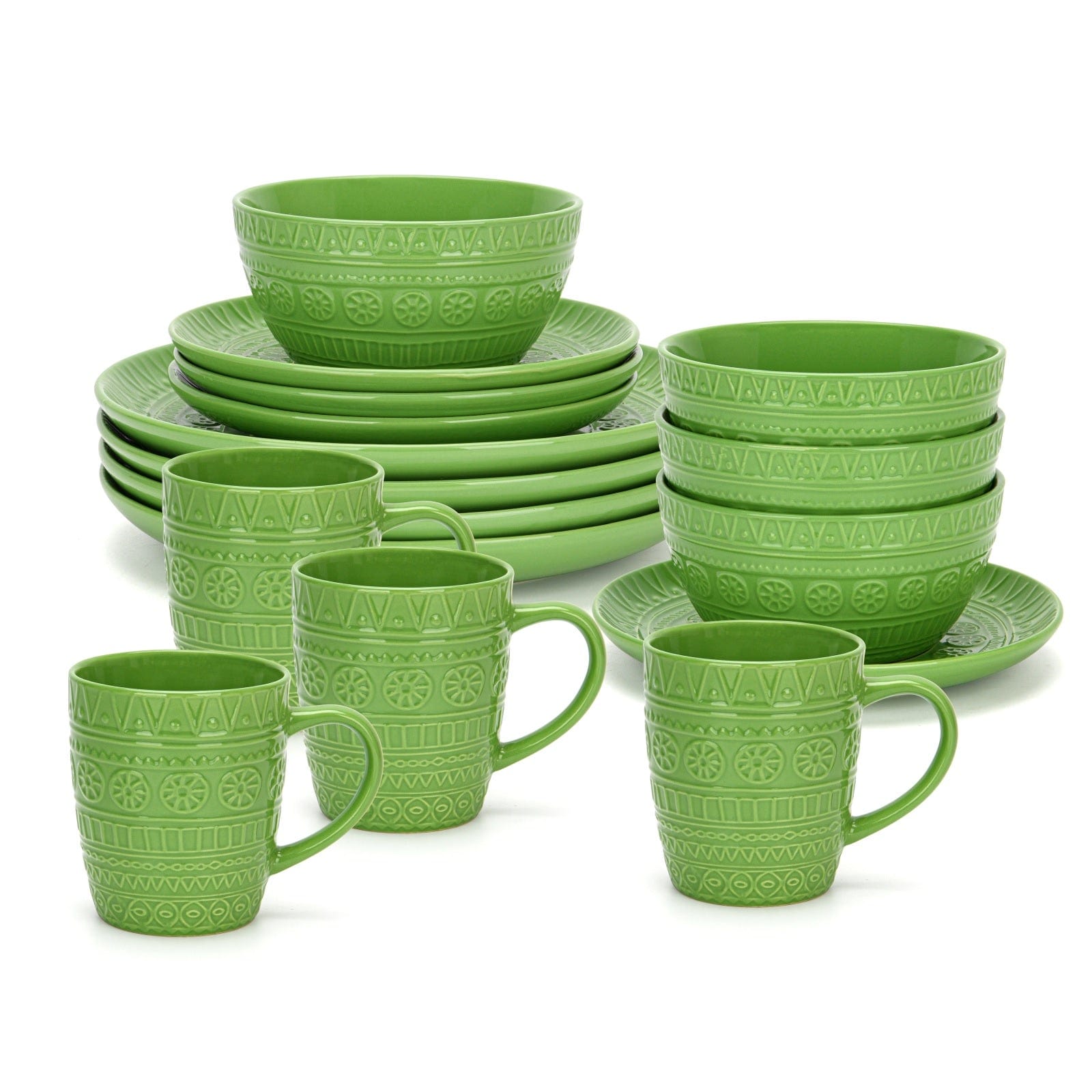 Fissman Home & Kitchen Motif Dinnerware Set - Green