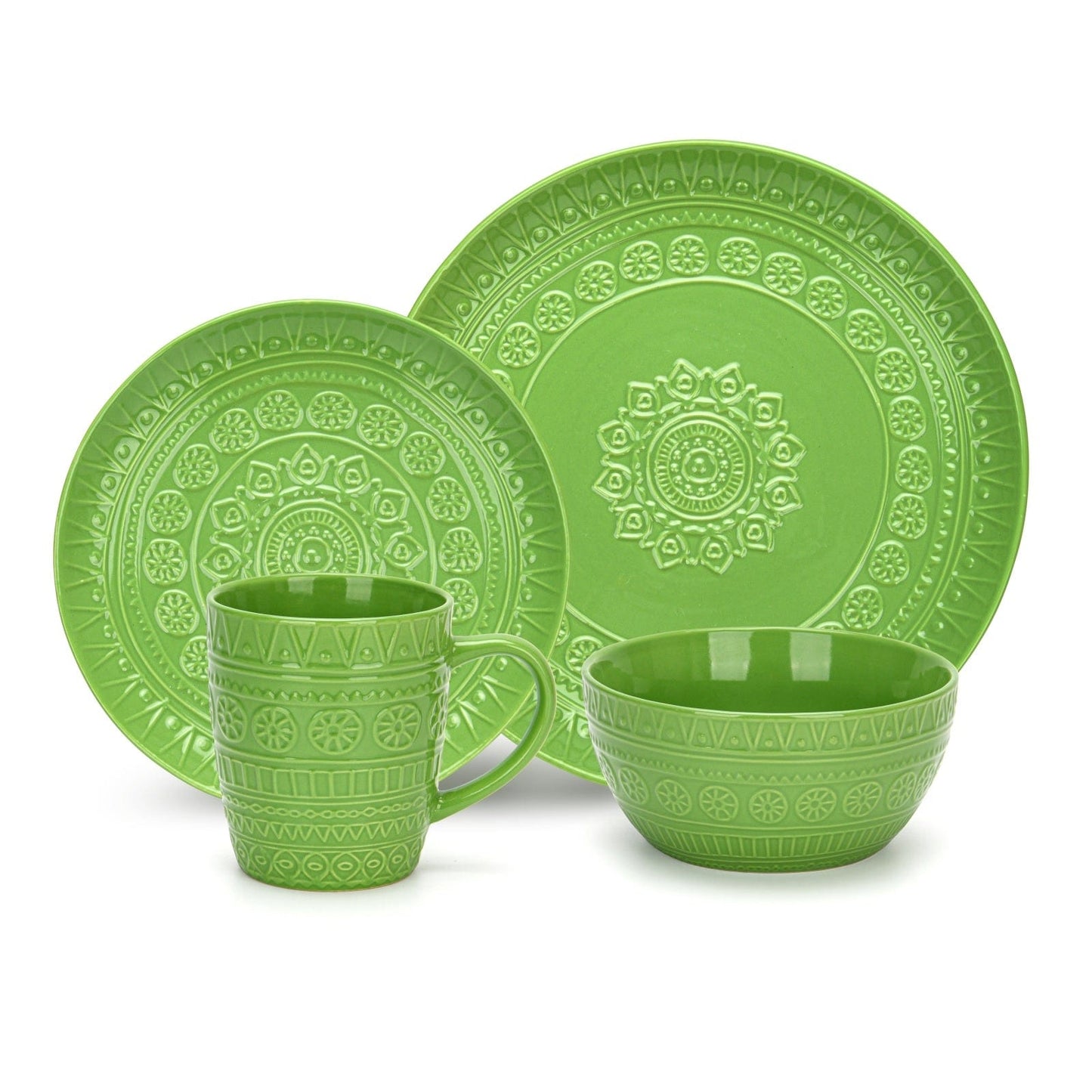 Fissman Home & Kitchen Motif Dinnerware Set - Green