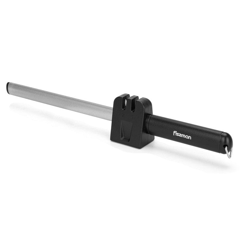 Fissman Home & Kitchen Multifunctional Diamond Rod for Knives Sharpening - Silver/Black