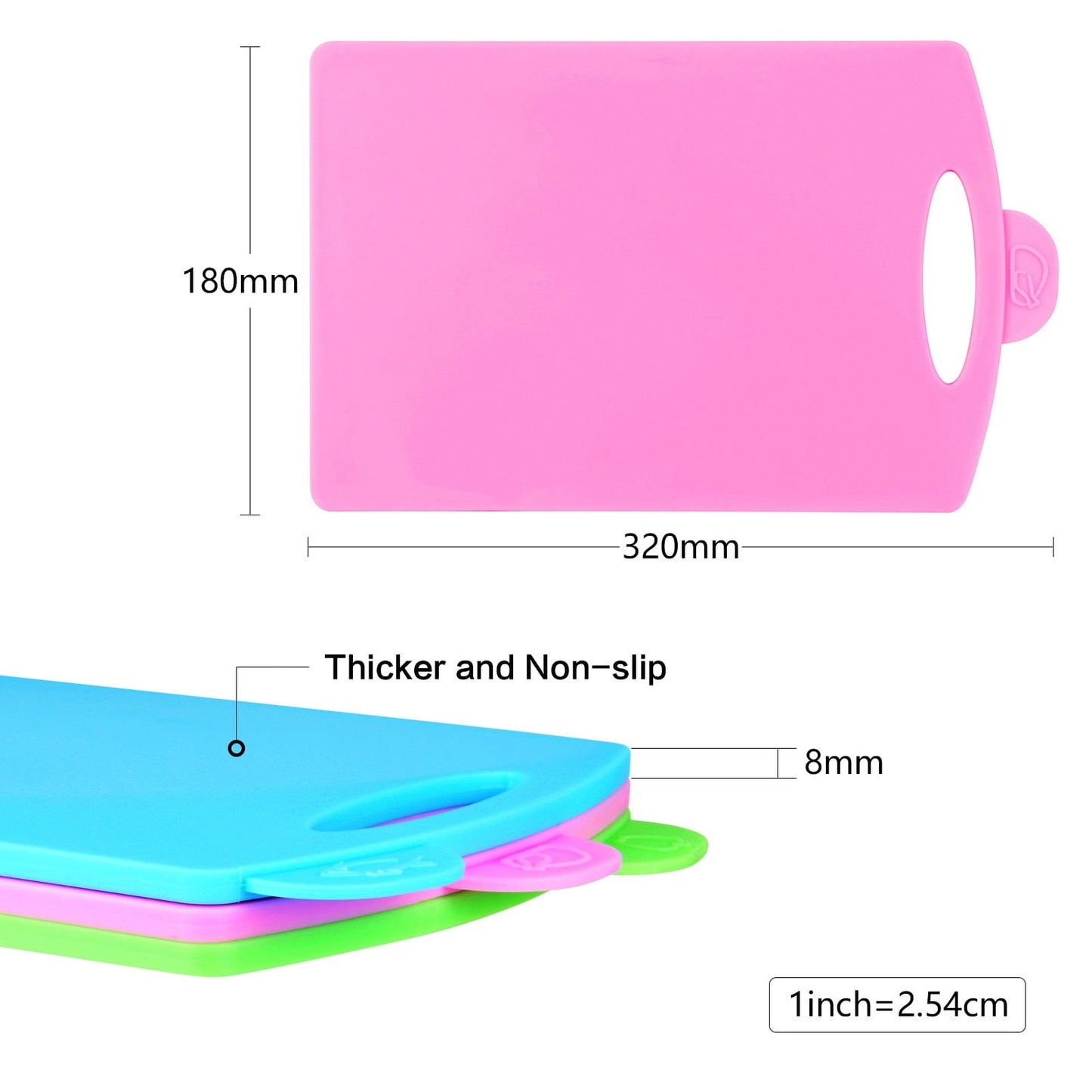 Fissman Home & Kitchen Plastic Index Chopping Board Set