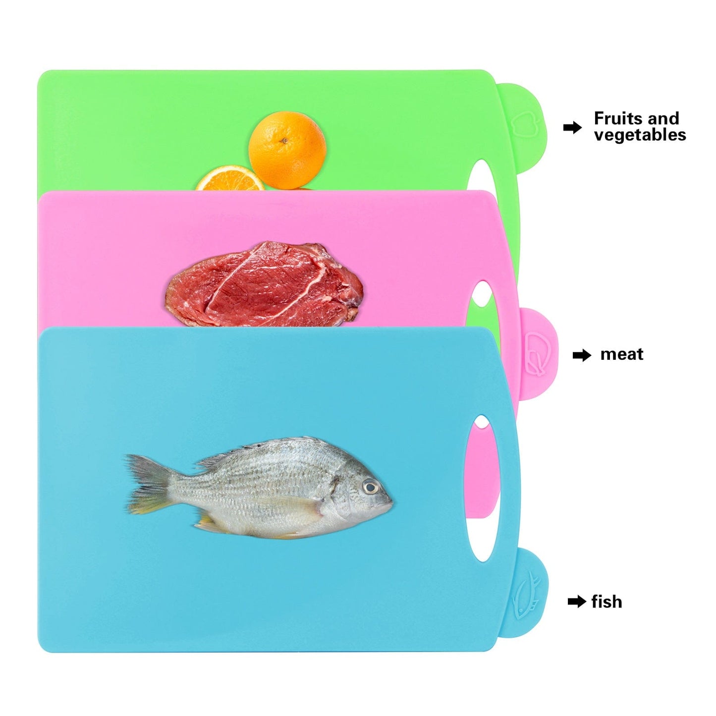 Fissman Home & Kitchen Plastic Index Chopping Board Set