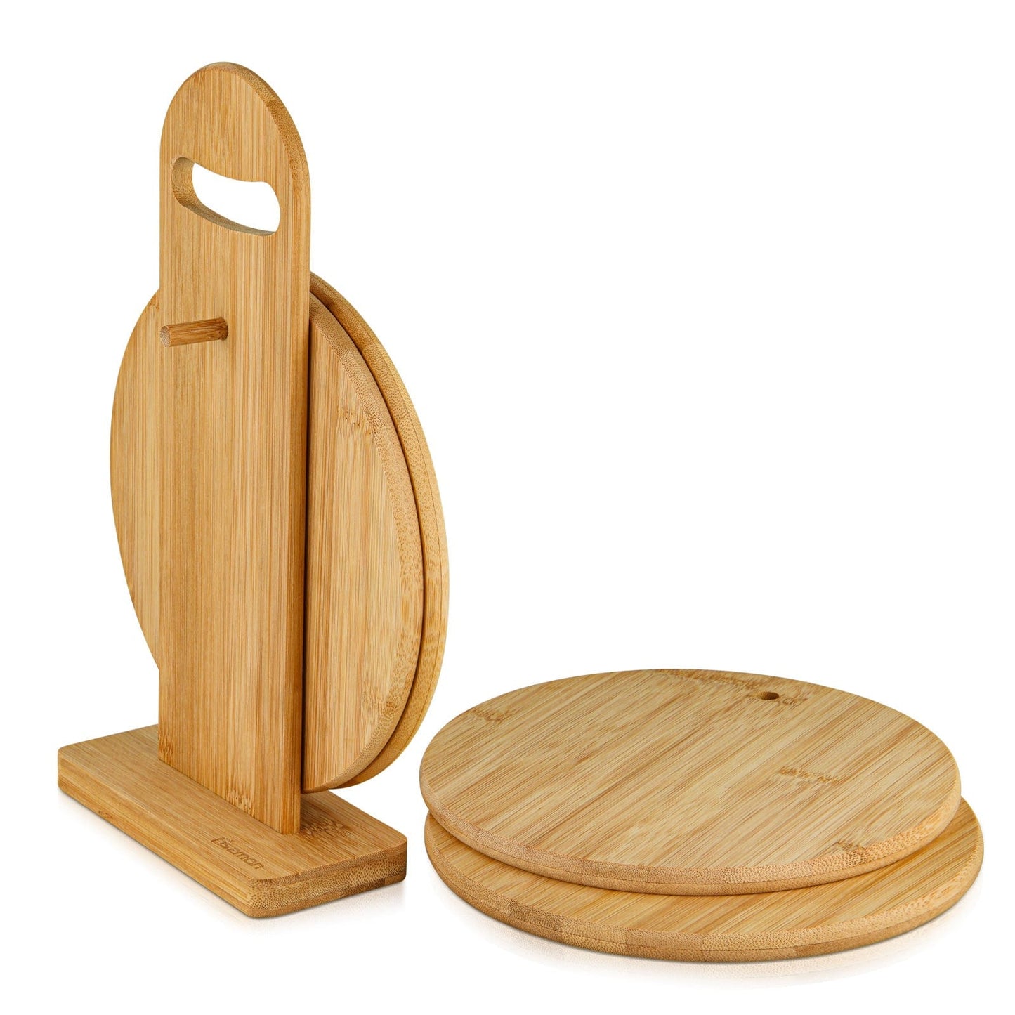 Fissman Home & Kitchen Round Bamboo Cutting Board Set 20cm