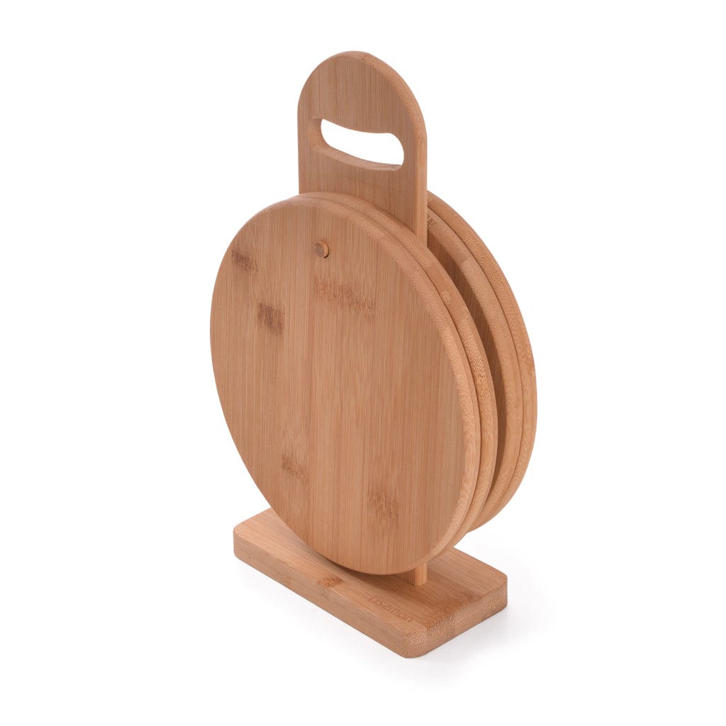 Fissman Home & Kitchen Round Bamboo Cutting Board Set 20cm