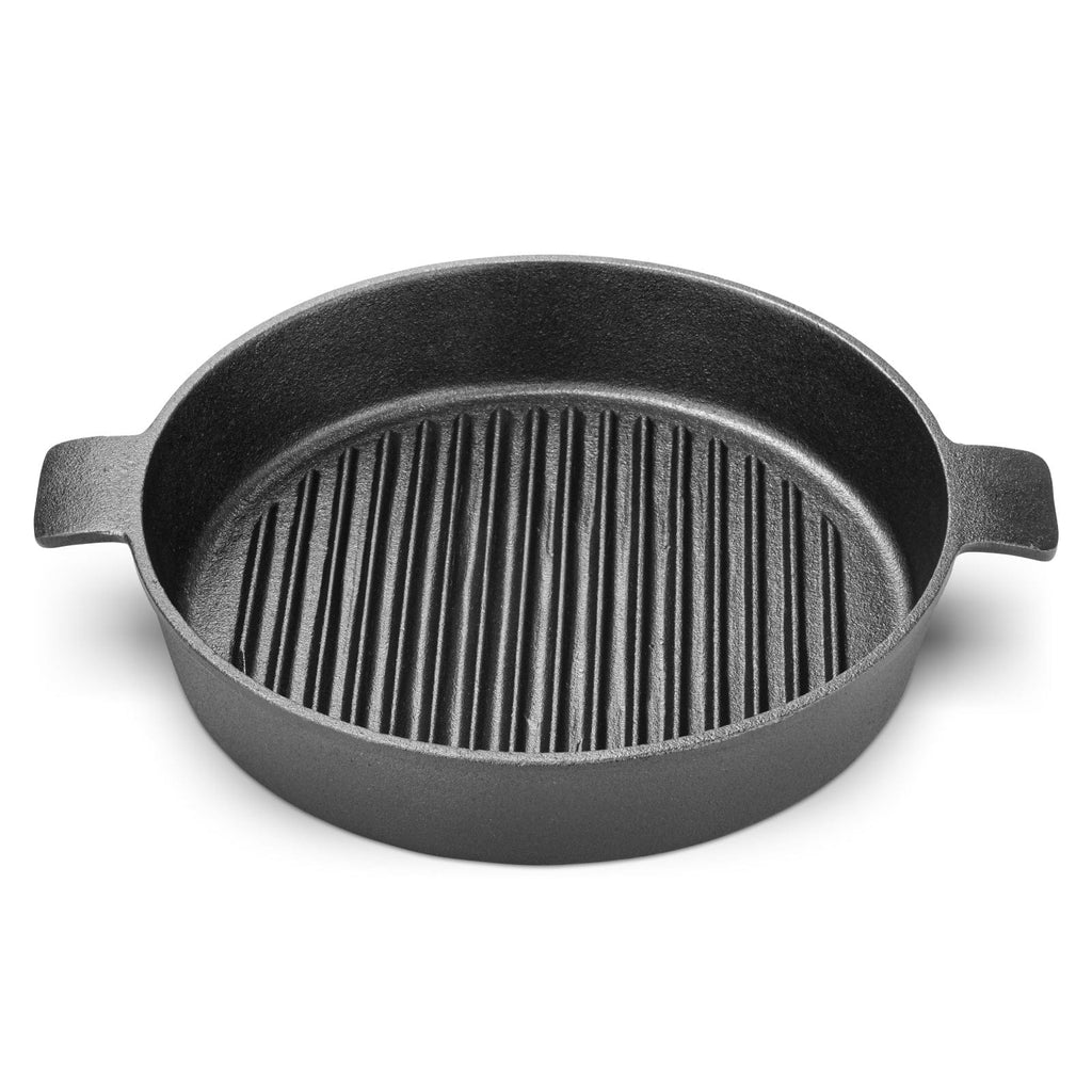 Fissman Home & Kitchen Round Grill Pan Cast Iron Black