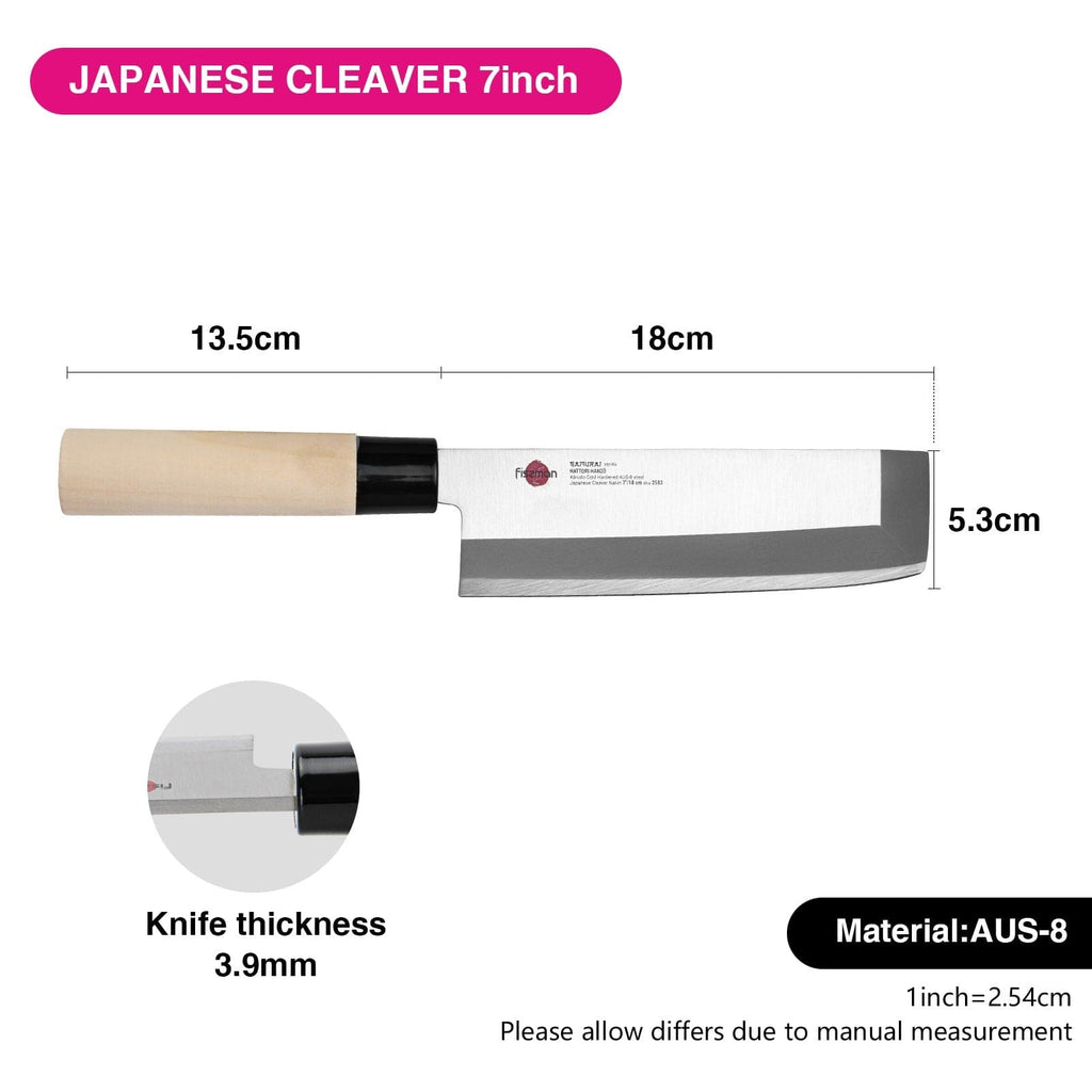 Fissman Home & Kitchen Samurai Hanzo 7" Japanese Cleaver Nakiri