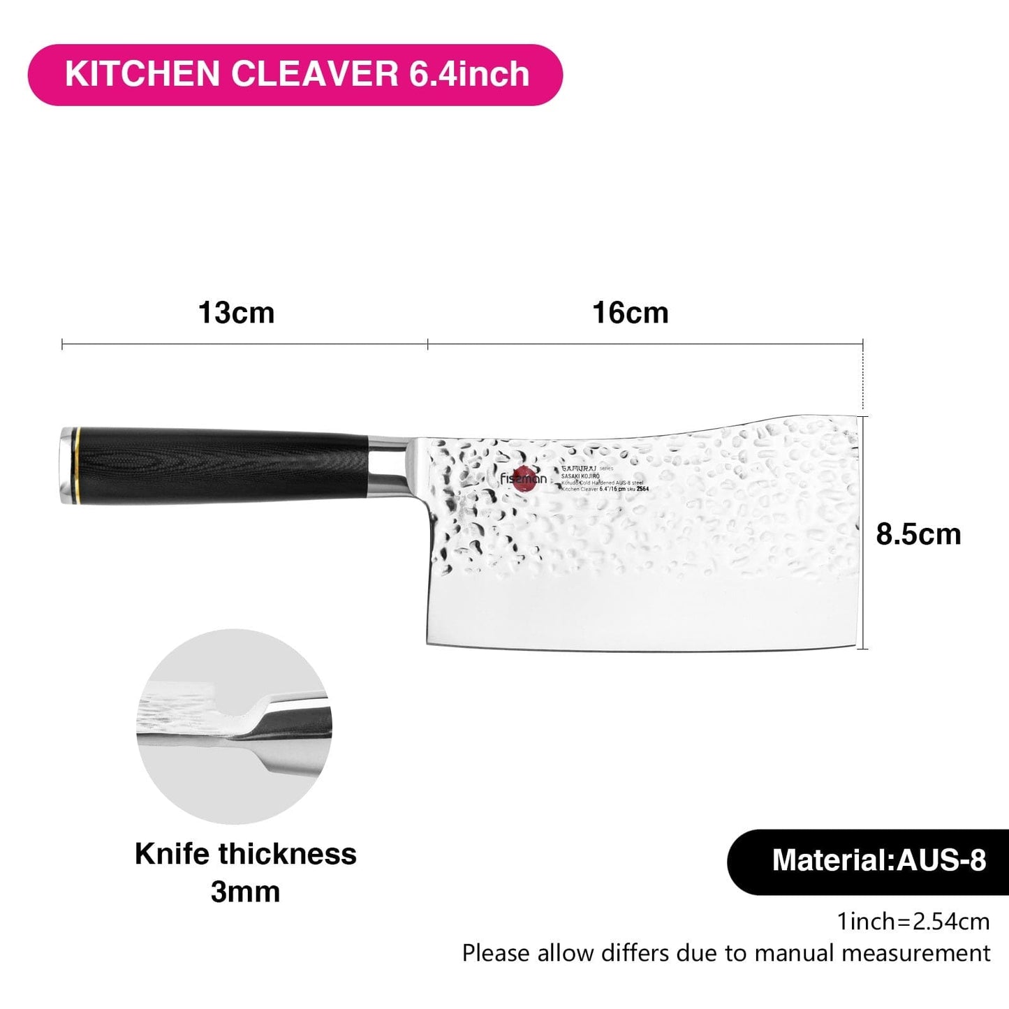 Fissman Home & Kitchen Samurai Kojiro 6.4" Cleaver