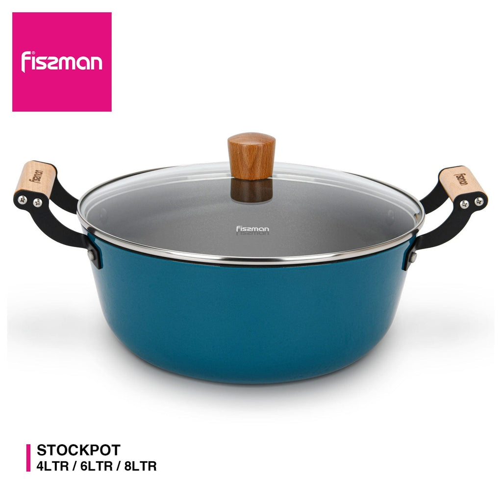 Fissman Home & Kitchen Seagreen Stockpot With Glass Lid 4 Ltr