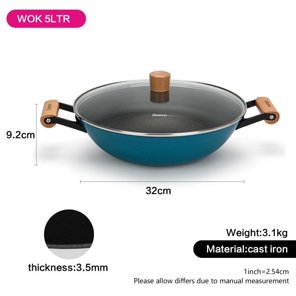 Fissman Home & Kitchen Seagreen Wok 32cm