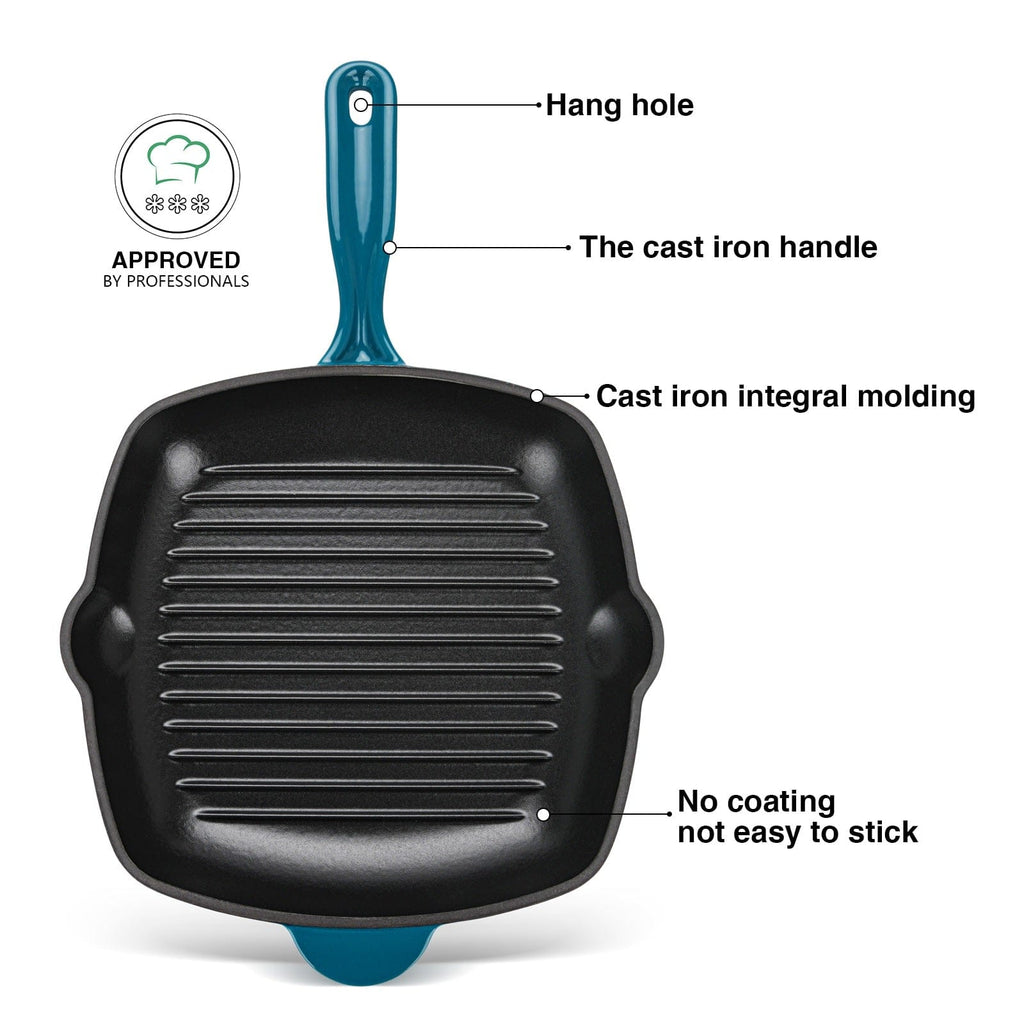Fissman Home & Kitchen Square Grill Pan With Helper Handle