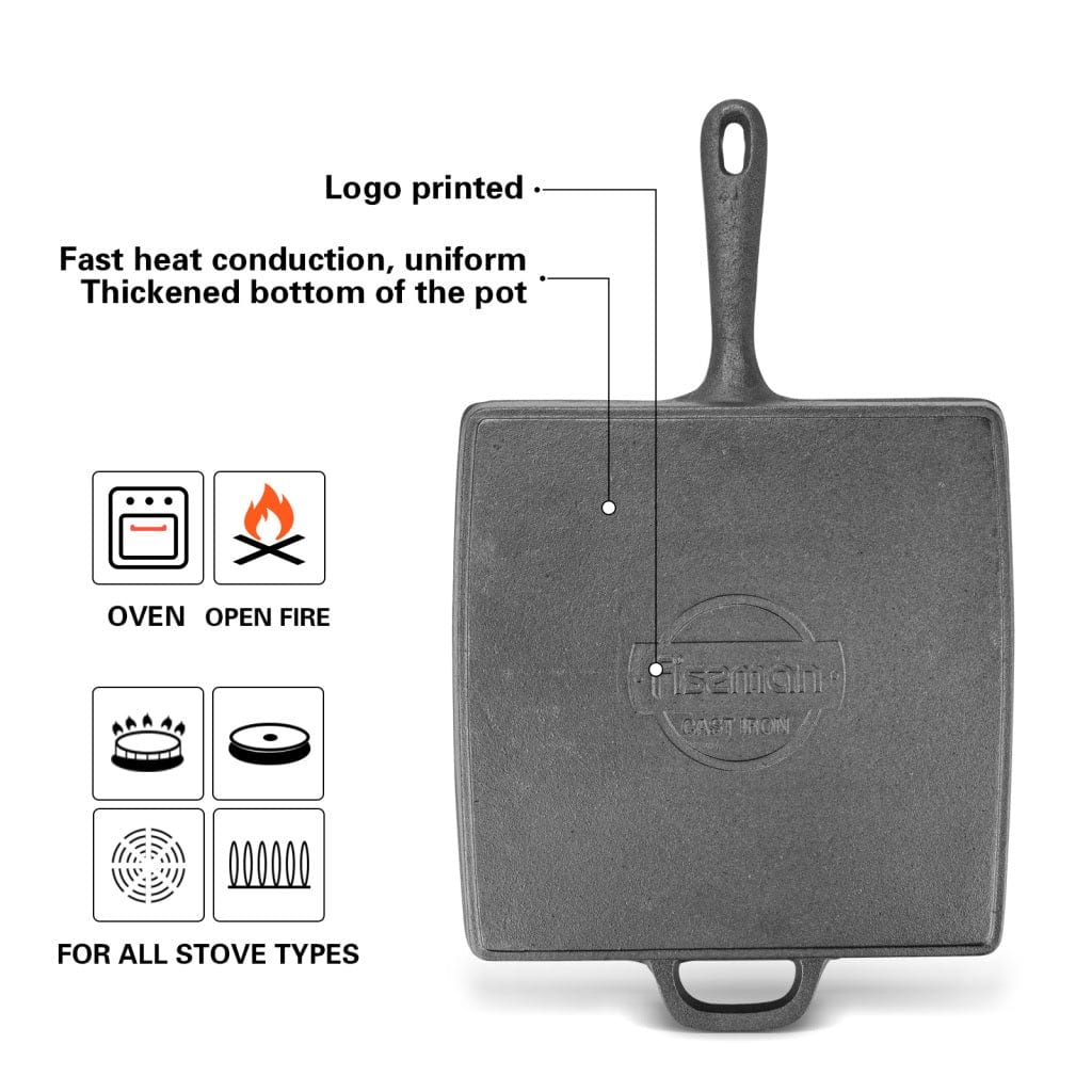 Fissman Home & Kitchen Square Grill Pan With Helper Handle