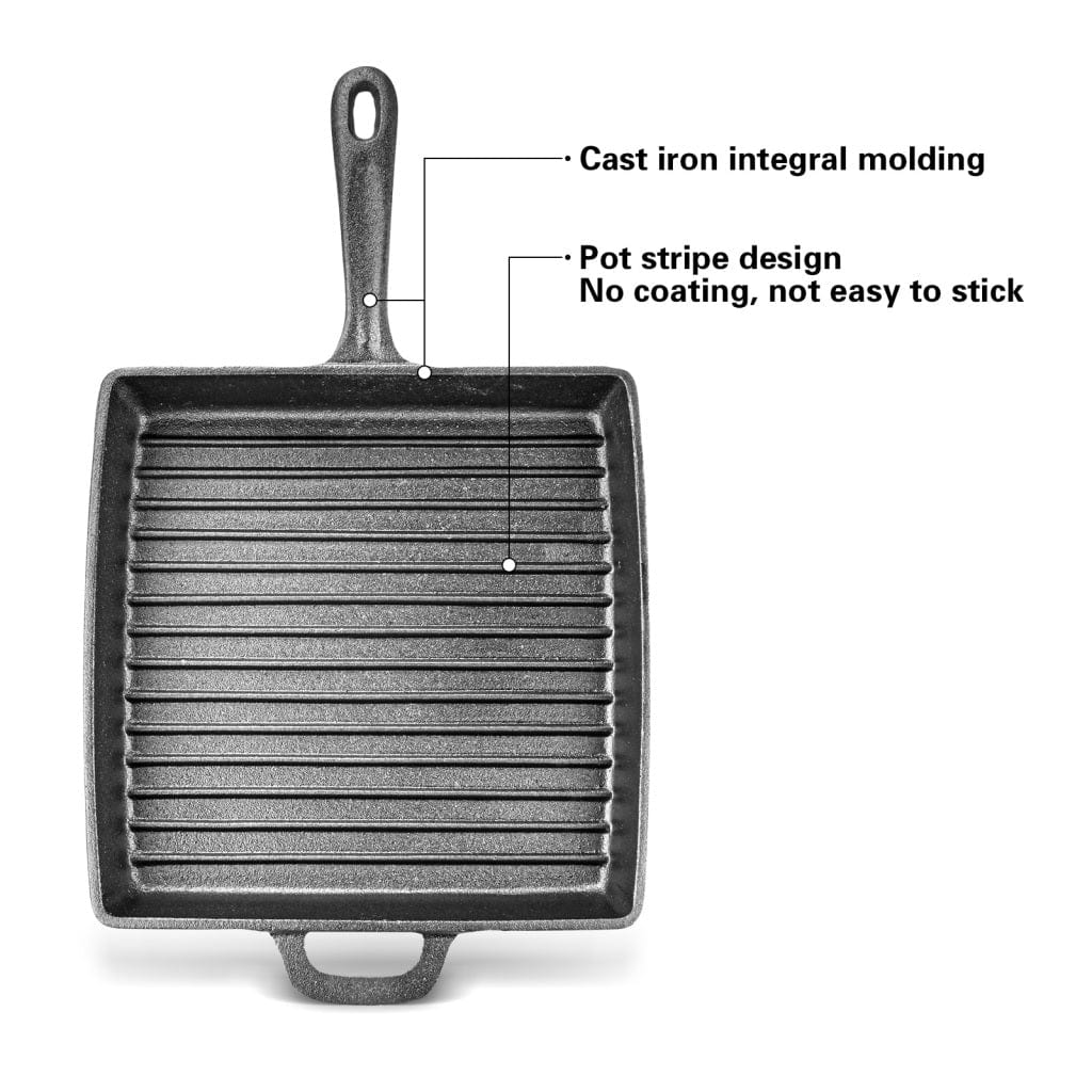 Fissman Home & Kitchen Square Grill Pan With Helper Handle