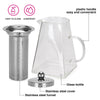 Fissman Home & Kitchen Tea Pot 950ml With Stainless Steel Filter (Borosilicate Glass)