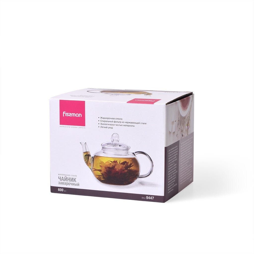 Fissman Home & Kitchen Tea Pot With Steel Infuser 600ml