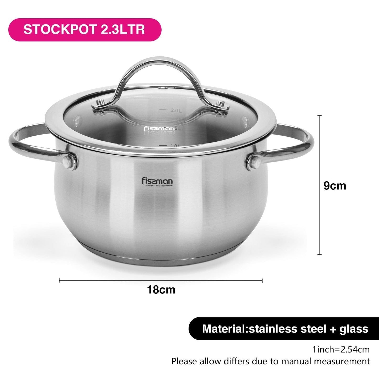 Fissman Home & Kitchen Valery Stockpot With Clear Glass Lid