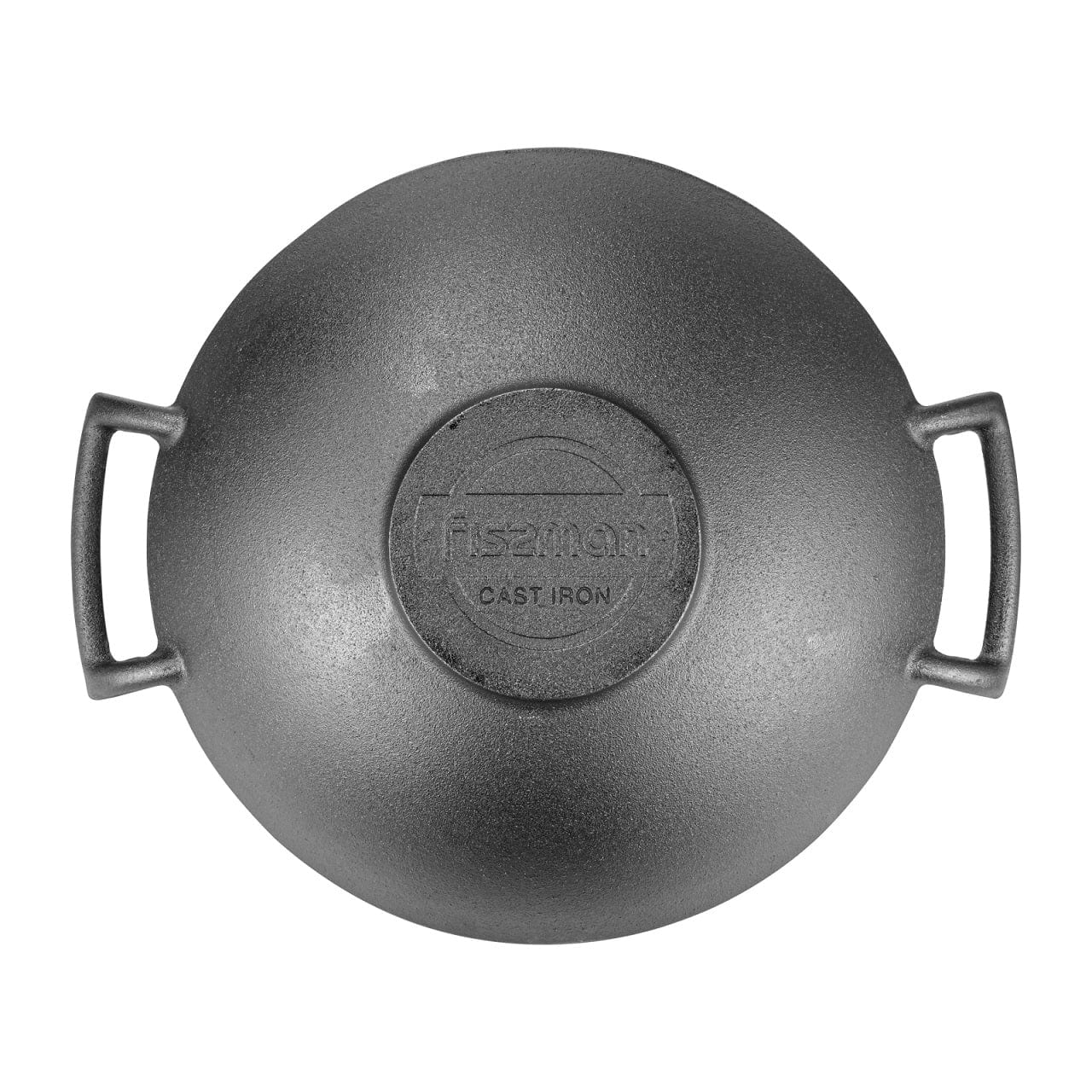 Fissman Home & Kitchen Wok 35cm with Glass Lid - Cast Iron