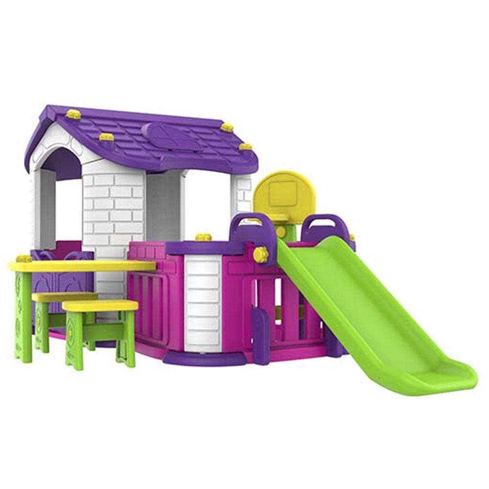 flitit Big Playhouse Pink House with Slide