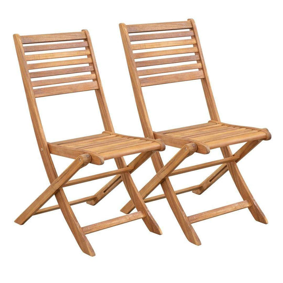 flitit Outdoor Kingston Acacia Wood Folding Chair 2pcs