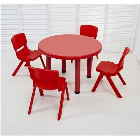 Flitit Toys Round Table And 4 Chairs For Kids Red